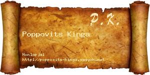 Poppovits Kinga névjegykártya